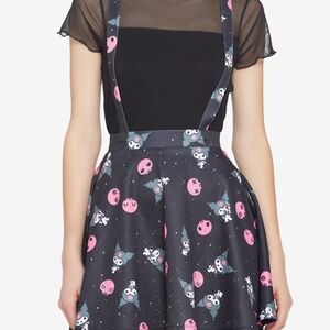 Kuromi Hot Topic Black Skirt With Suspenders